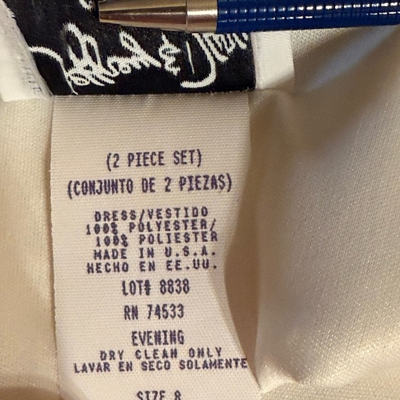 NWT Jeffrey & Dara Dress Womens 8 Evenings by Tom Barra Ivory Lace Sheer Lined - Picture 11 of 16